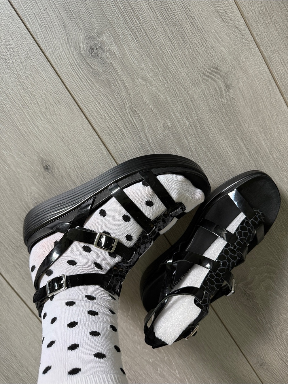 Black Strappy Gladiator Platform Sandal DJP